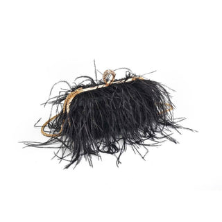 Harlow Feather Evening Bag Black - Born To Glam