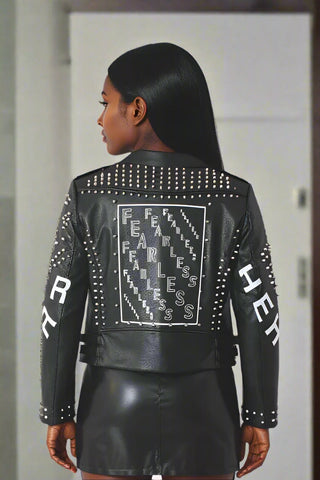 Moto Leather Zebra Printed Jacket - Born To Glam