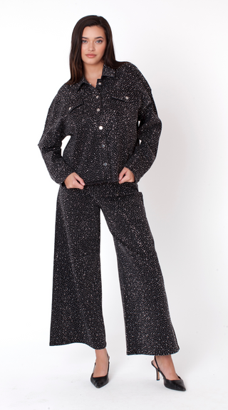 Rhinestone Denim Culottes