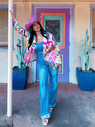 Retro Pop Western Collage Blazer — Faire photo 5