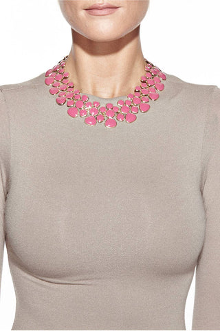 Adel Pink Collar Necklace - Born To Glam