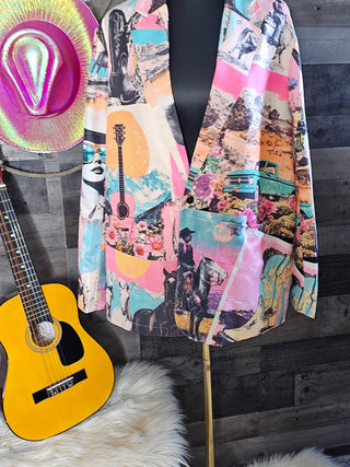 Retro Pop Western Collage Blazer — Faire photo 11