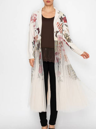 Star Rose Tulle Cardigan Blazer