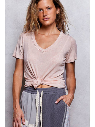 Pink Signature Jersey Stone Washed Top duplicate
