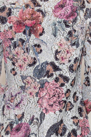 Grey Rose Leopard Lace Blazer - Born To Glam