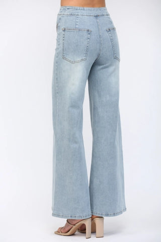 Light Demin High Waisted Wide Leg Jean