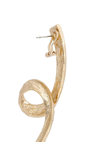 Long Edgy Gold Looped Metal Earrings - Born To Glam