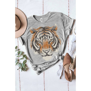 Tiger Big Face Mineral Graphic Tee - Born To Glam