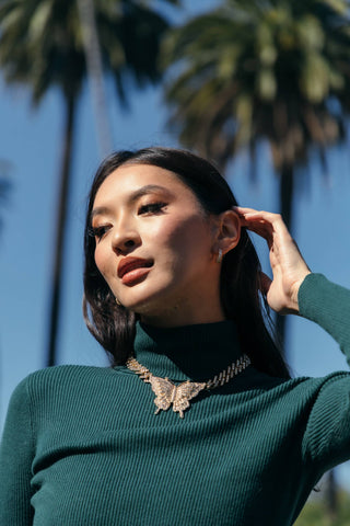 Ciana Cuban Link Butterfly Necklace - Born To Glam