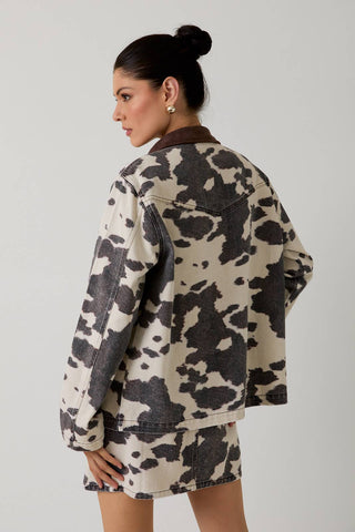 Cow Print Barn Jacket - Born To Glam