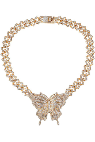 Ciana Cuban Link Butterfly Necklace - Born To Glam