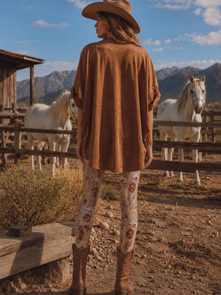 Camel Studded High-Low Oversized Tee - Faire photo 2