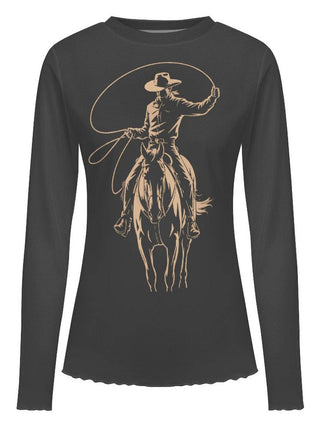 Roping Cowboy Mesh Graphic Top — Faire photo 3