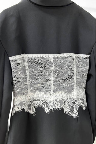 Lace Corset Detail Blazer - Born To Glam