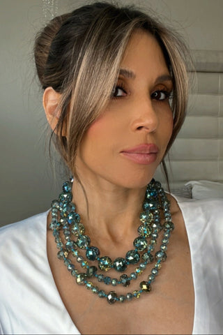 Crystal Rondelle Long Necklace - Born To Glam