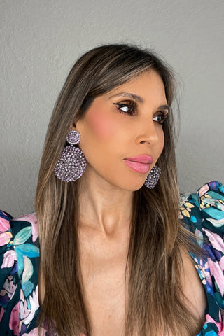 Crystal Sphere Statement Clip On Earring - Born To Glam