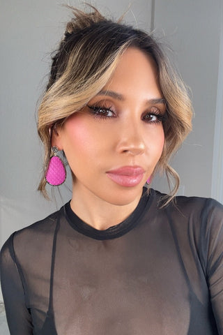 Leather 925 Sterling Silver Teardrop Earrings - Born To Glam