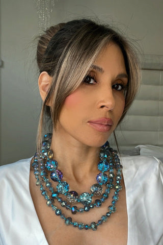 Crystal Rondelle Long Necklace - Born To Glam
