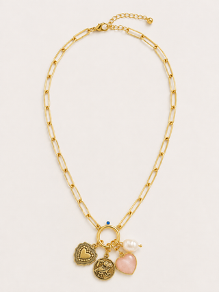 Custom Chanel Button Gold Charm Link Necklace