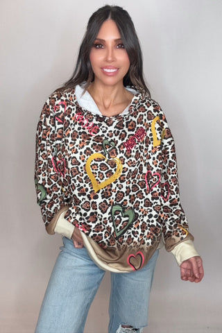 Amore Animal Print Hoodie Sweatshirt - Born To Glam