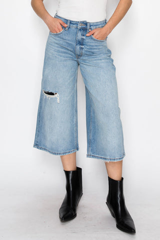 Medium Wash Ultra High Rise Relaxed Denim Jorts - view 2