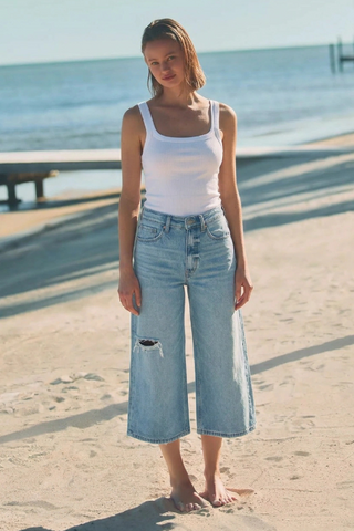 Medium Wash Ultra High Rise Relaxed Denim Jorts