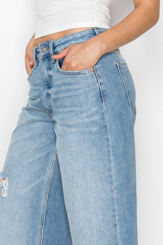 Medium Wash Ultra High Rise Relaxed Denim Jorts - view 7