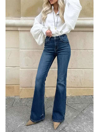 Dark Wash Leilani Tummy Control High Rise Holly Flare Jeans