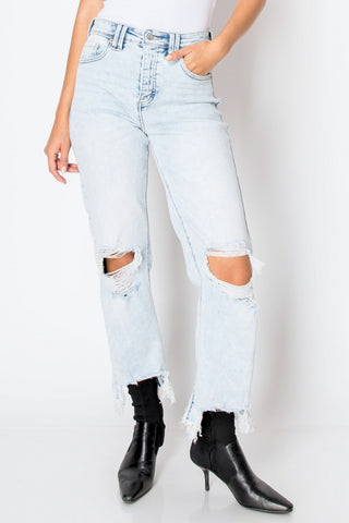 Light Wash Raelynn Tummy Control High Rise Modern Wide Jeans view 2