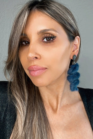 Fur Swirl Crystal Drop Earrings - Born To Glam