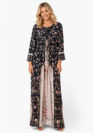 Black Floral Boho Maxi Dress