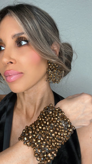 Crystal Sculpture Statement Clip On Earring - Born To Glam