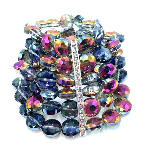 Pink Ombre Multi Strand Statement Bracelet - Born To Glam