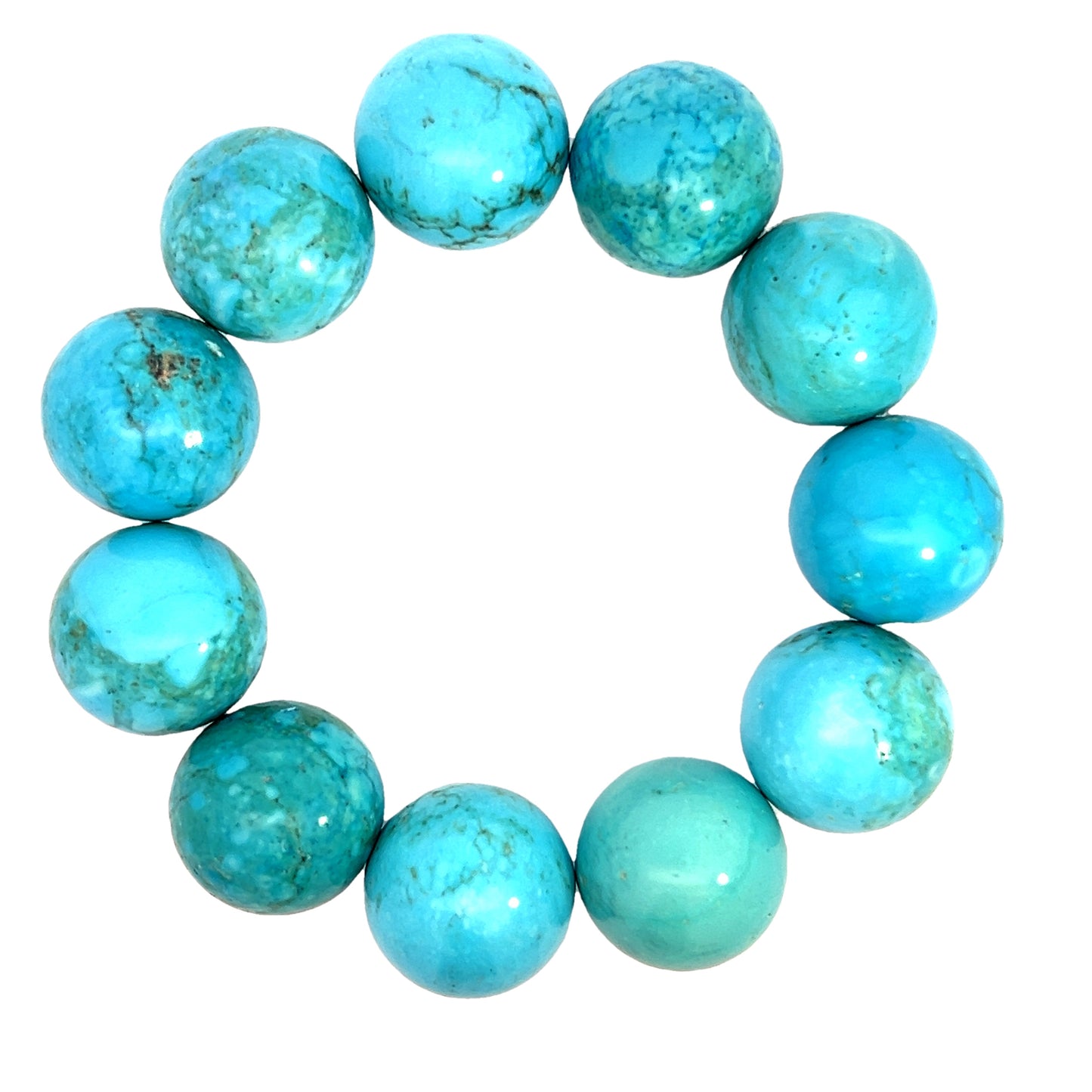 Turquoise 20mm Howlite Stretch Bracelet - Born To Glam