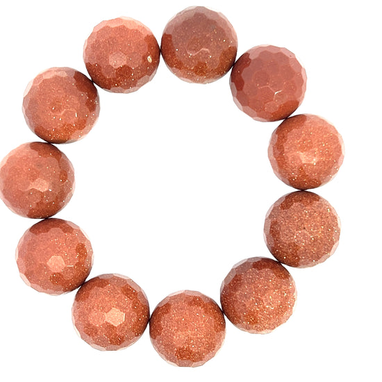 Goldstone Sphere Stretch Bracelet