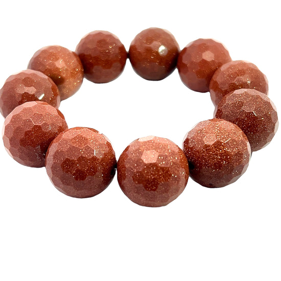 Goldstone Sphere Stretch Bracelet - Born To Glam