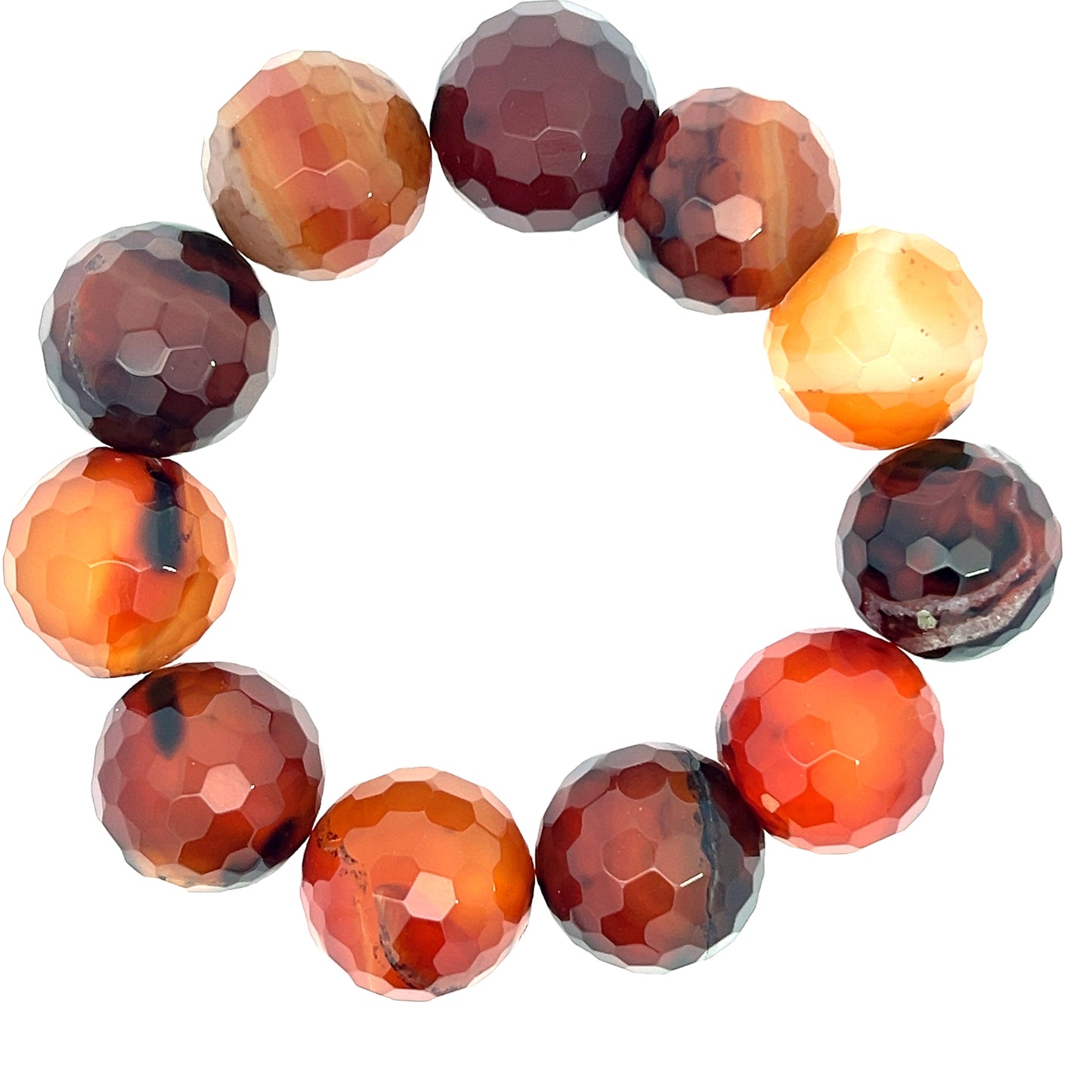 Brown Agate Gemstone Stretch Bracelet