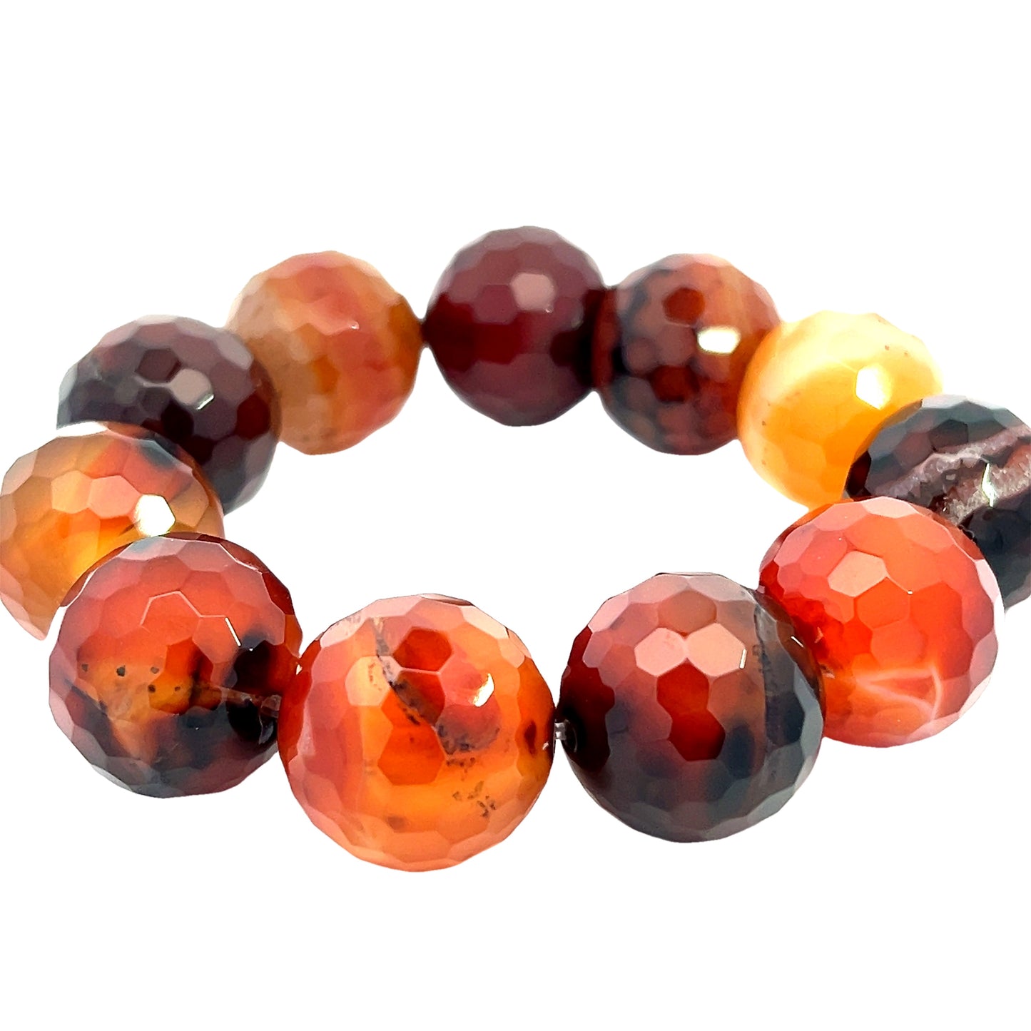 Brown Agate Gemstone Stretch Bracelet