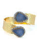 Blue Druzy Chalcedony Gold