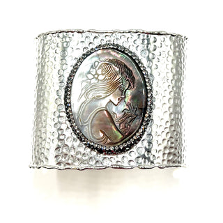 Gemstone Silver Adjustable Statement Cuff Bracelet - Born To Glam