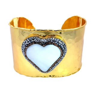 Gemstone Gold Adjustable Cuff Bracelet - Born To Glam