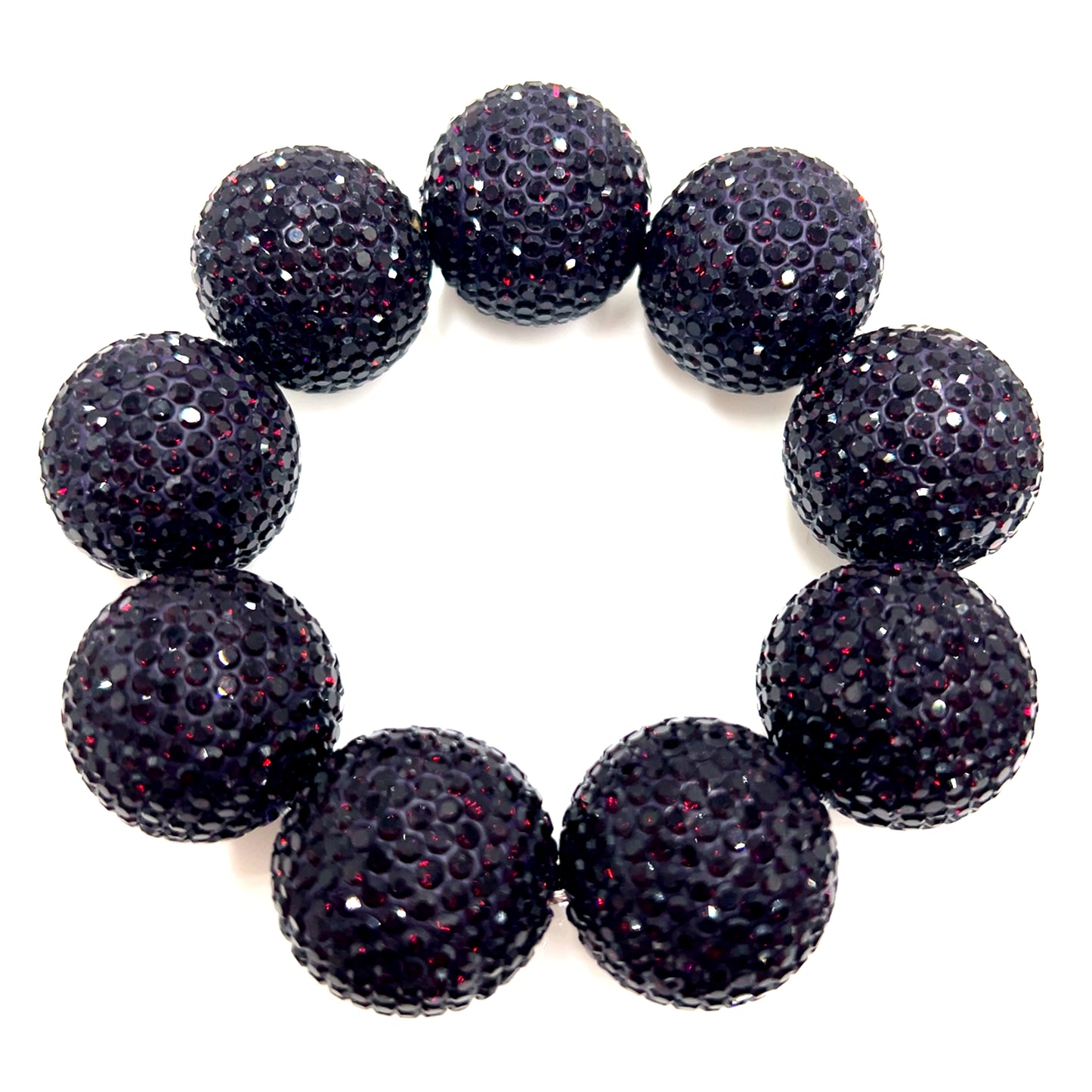 Deep Purple Crystal Sphere Stretch Bracelet