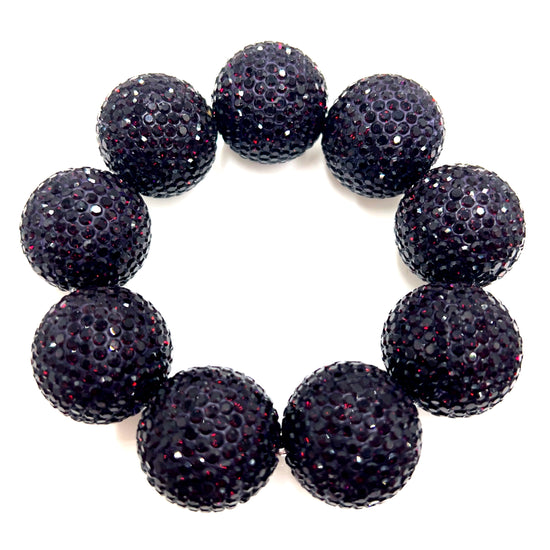 Deep Purple Crystal Sphere Stretch Bracelet