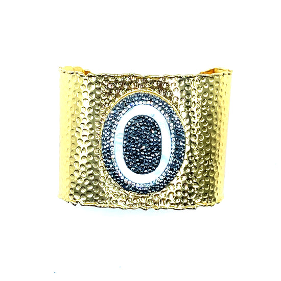 Gemstone Gold Adjustable Statement Cuff Bracelet - Born To Glam