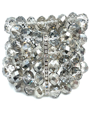 Multistrand Crystal Statement Bracelet - Born To Glam