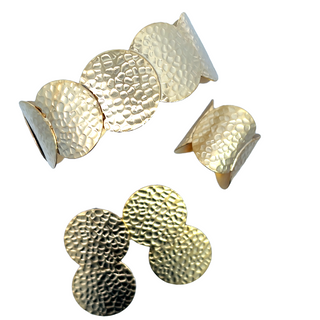 Artisan Brass Disc Bracelet Set - Born To Glam