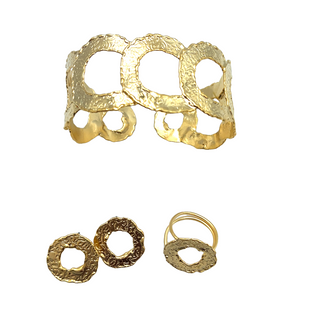 Circle Gold Bracelet & Earring Set - Born To Glam