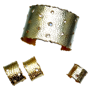 Pierced Brass Handmade Bracelet Set - Born To Glam