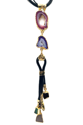 Agate Gemstone Necklace & Bracelet Set - Born To Glam