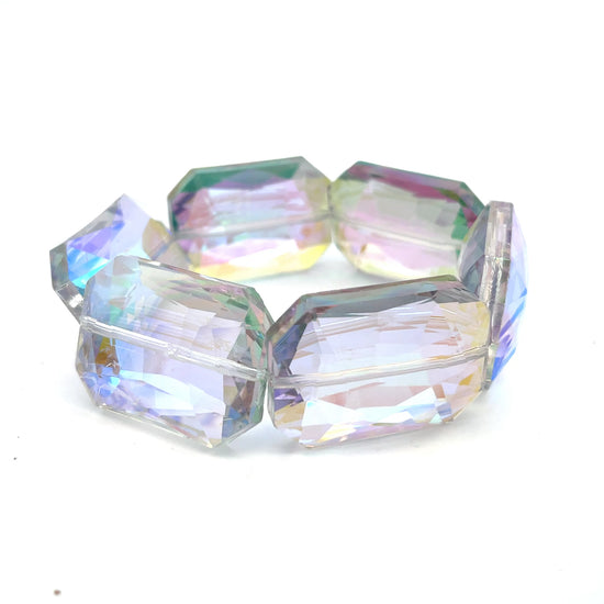 Purple Turquoise Crystal Rectangle Bracelet - Born To Glam Born To Glam